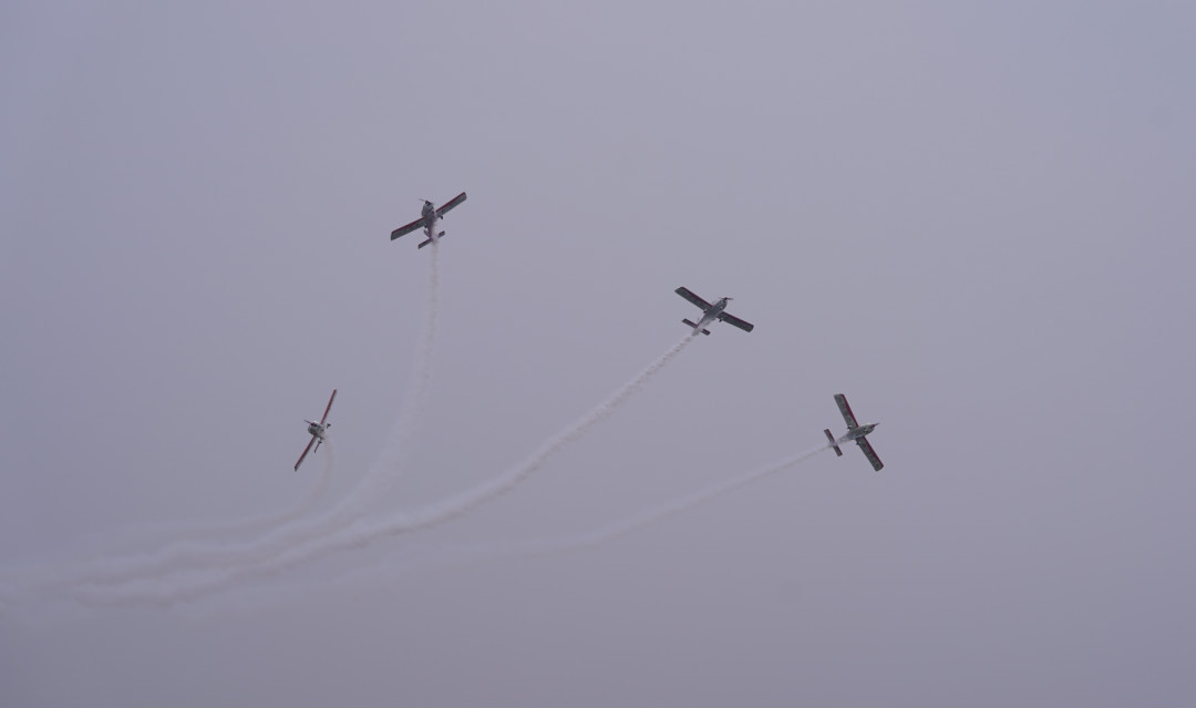 8188cc威尼斯四机航行编队惊艳尧城（太原）国际通用航空航行大会